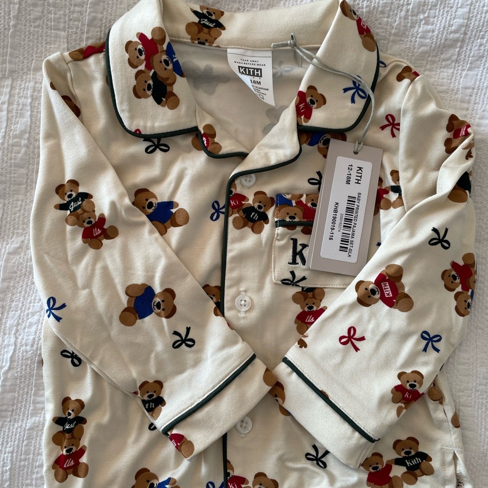 Kith Kids Beige Teddy Bear Pajama Set